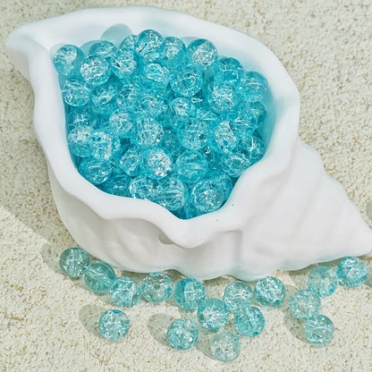 TK188 20Pcs Blue Tone Round Glass Beads(6/7/8/10mm Light Dark Blue), Aesthetic Loose Beads for DIY Bracelets Necklaces Earrings Handmade Jewelry Craft Supplies | 1 Listing Contains 20 Beads, Photos Are For Display Only