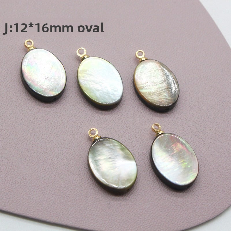 X2423 14K Gold Copper Plated Square & Heart Black Bezel Cut Pendant Charms, DIY Handmade Bracelet Necklace Earring Jewelry Making Accessories