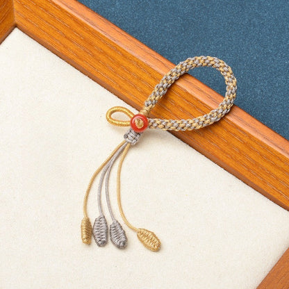 Hand‑Braided Corn Knot Semi‑Finished Cord, DIY Adjustable Keychain Cord, Car Hanging, Bag Charm, Wrist Lanyard for Hand‑Grip Ornaments