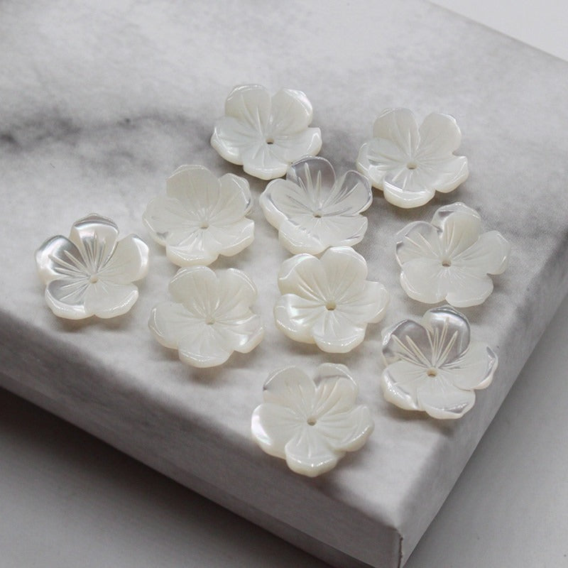 X2426 15/18/20mm mother-of-pearl powder shell five-petal cherry blossom DIY handmade bracelet, necklace, hairpin, hair accessory, clothing accessory, jewelry component material