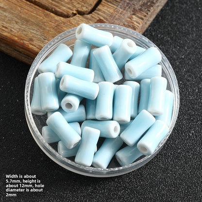 TK172 5Pcs Each pack contains 5 ceramic beads. Colorful High-Temperature Ceramic Bamboo Joint Tube Pearl Beads DIY Handmade Bracelet Necklace Earrings Jewelry Making Accessories Craft Supplies