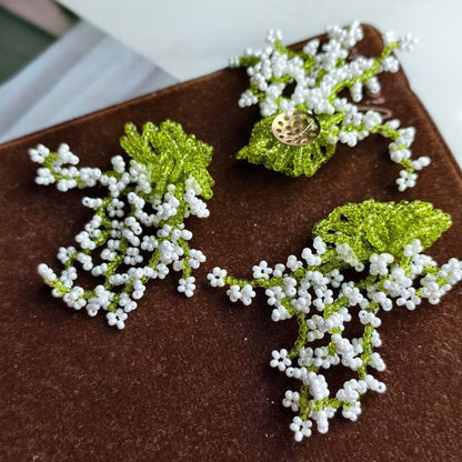 X2414  Asymmetric Contrast Color Beach Style Flower Earrings Charms, Multi Hand Woven Grape Flower Bead Strand DIY Craft Materials for Handmade Bracelet Necklace Earring Jewelry Making Supplies