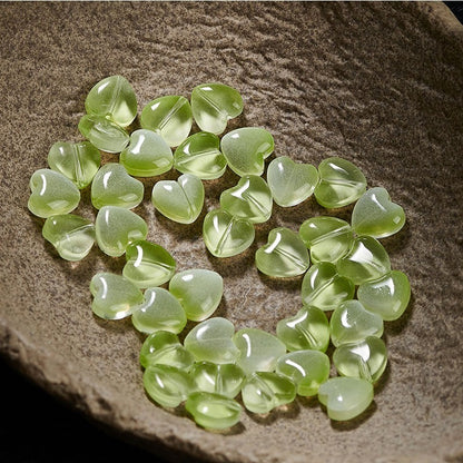 TK184 1 listing contains 10 beads 14mm Straight Hole Heart Shaped Glass Beads Y2K Aesthetic Loose Heart Beads, DIY Jewelry Making Supplies for Bracelets, Phone Charms, Keychains & Handmade Decor Accessories