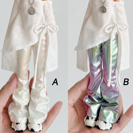 TKA1 Pre-order, Ships in 30 Days Shiny Faux Leather Flared Pants for Blythe, OB22 & OZONE Dolls | Pants Only, No Top or Shoes