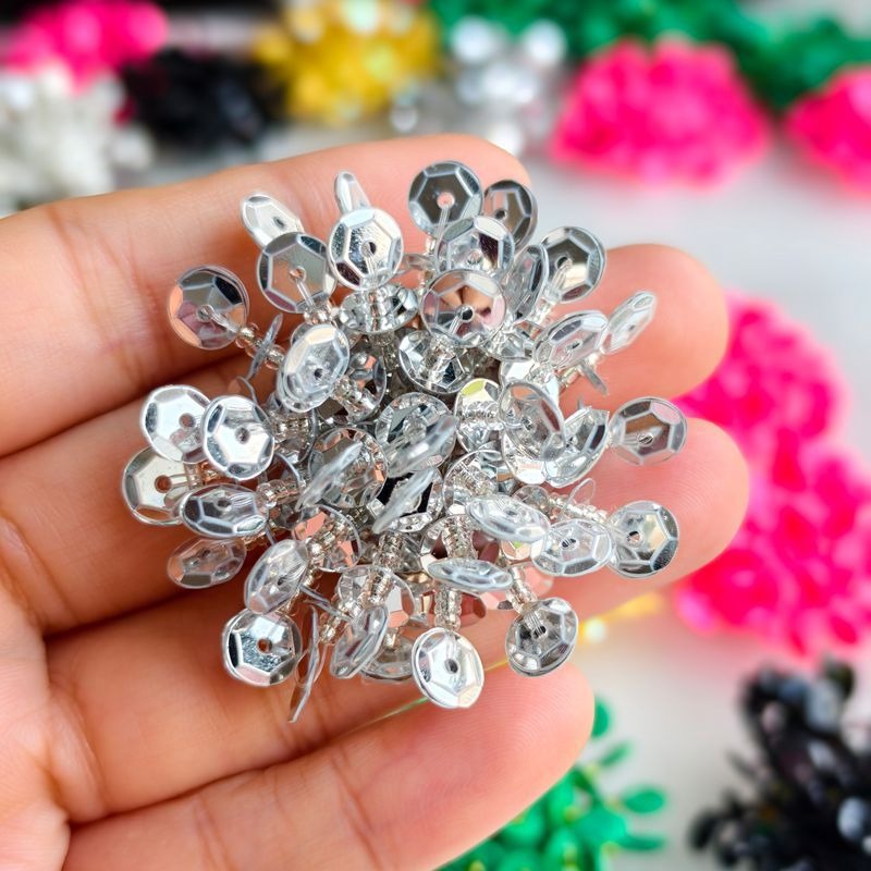 X2411 Hand Woven Color Sequins Flower Half-Finished Beads, DIY Craft Accessories Supplies for Handmade Bracelet Necklace Earring Jewelry Making