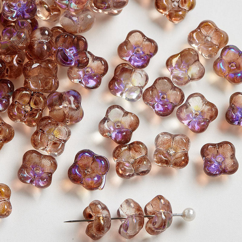 TK186 10pcs Osmanthus flower with holes, 10mm glass beads, handmade DIY jewelry, bracelet, necklace, earrings, accessories, material