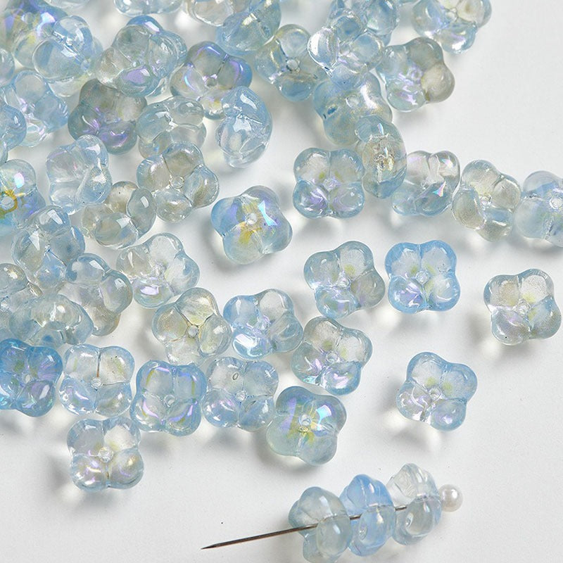 TK186 10pcs Osmanthus flower with holes, 10mm glass beads, handmade DIY jewelry, bracelet, necklace, earrings, accessories, material