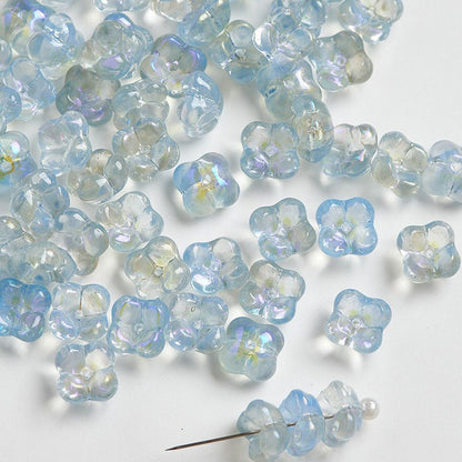 TK186 10pcs Osmanthus flower with holes, 10mm glass beads, handmade DIY jewelry, bracelet, necklace, earrings, accessories, material