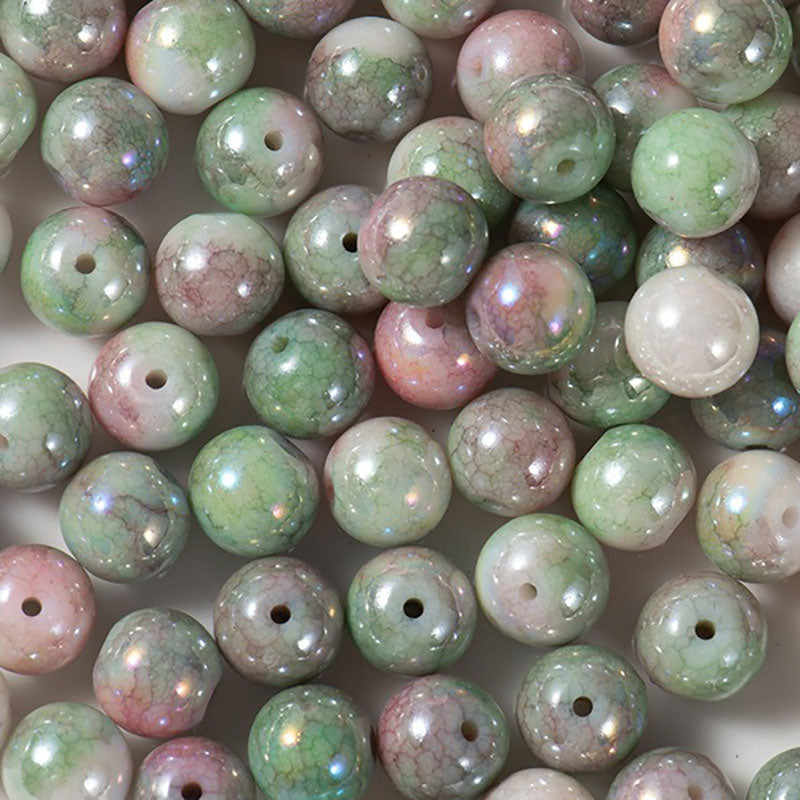 X2417 20Pcs Dragon Pattern Ice Cream Cracked Glass Beads 6/8/10mm Round Spacer Beads DIY Jewelry Making Charms