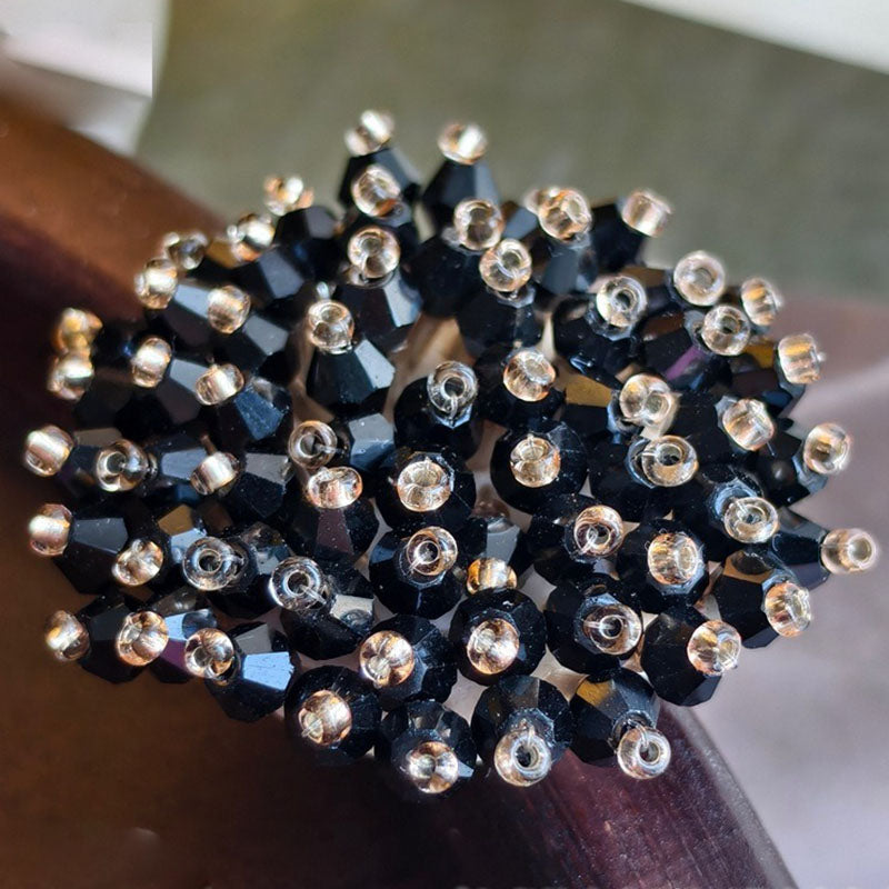 X2413 Hand Wrapped Crystal Glass Beaded Flower Brooch Core, DIY Craft Accessories Materials for Handmade Bracelet Necklace Earring Jewelry Making Supplies