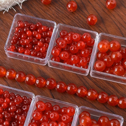TK99 10pcs  natural stone red agate red 4/6mm through-hole drop beads for handmade string necklaces, bracelets, DIY accessories, material