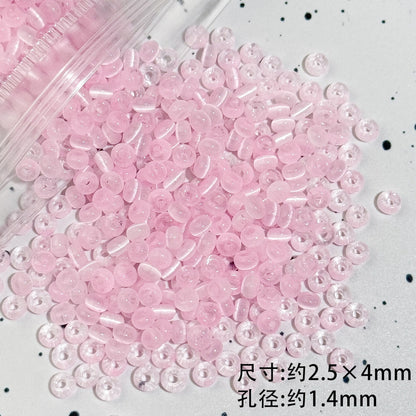 TK86 Approx 10g Rainbow Donut Shaped High Quality Wire Cut Cat Eye Glass Beads & Pearl Beads, DIY Handmade Bracelet Jewelry Making Accessories