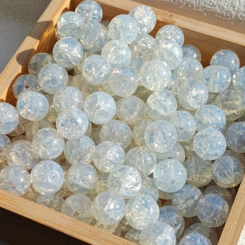 TK1 10pcs 10mm Jade Fragrance Chinese-style gold-embossed glass bead string, handmade DIY accessory material diyworldkit1