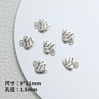TK103 2Pcs Zinc Alloy Silver Plated Star Letter Heart Key Pendants DIY Handmade Phone Chain Bracelet Accessories