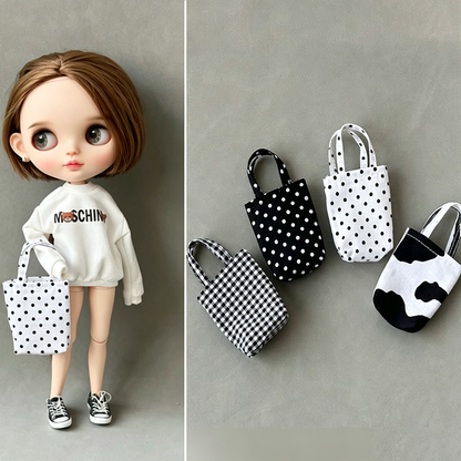 BJD600 30 Days Preorder Doll Mini Tote Handbag, Suitable for OB22, OB24, BJD, Blythe, Azone Doll, Photo Prop Accessory, Classic Style, Worldwide Shipping