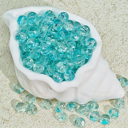 TK188 20Pcs Blue Tone Round Glass Beads(6/7/8/10mm Light Dark Blue), Aesthetic Loose Beads for DIY Bracelets Necklaces Earrings Handmade Jewelry Craft Supplies | 1 Listing Contains 20 Beads, Photos Are For Display Only