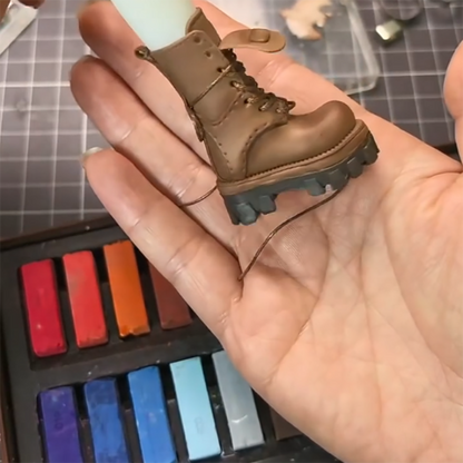BJD476 [PRE‑ORDER 30 Working Days] Handmade Clay High Boots for BJD Blythe OB22 OB24, Removable Wearable, Clay‑Made Faux‑Leather Finish, Multiple Color Options