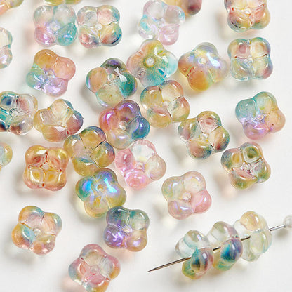 TK186 10pcs Osmanthus flower with holes, 10mm glass beads, handmade DIY jewelry, bracelet, necklace, earrings, accessories, material