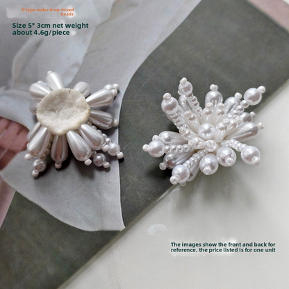 X2441 Pearl Sequins & Handmade Flower Applique Decorative Charms | DIY Bracelets Necklaces Earrings Hair Clips Clothing Bag Accessories
