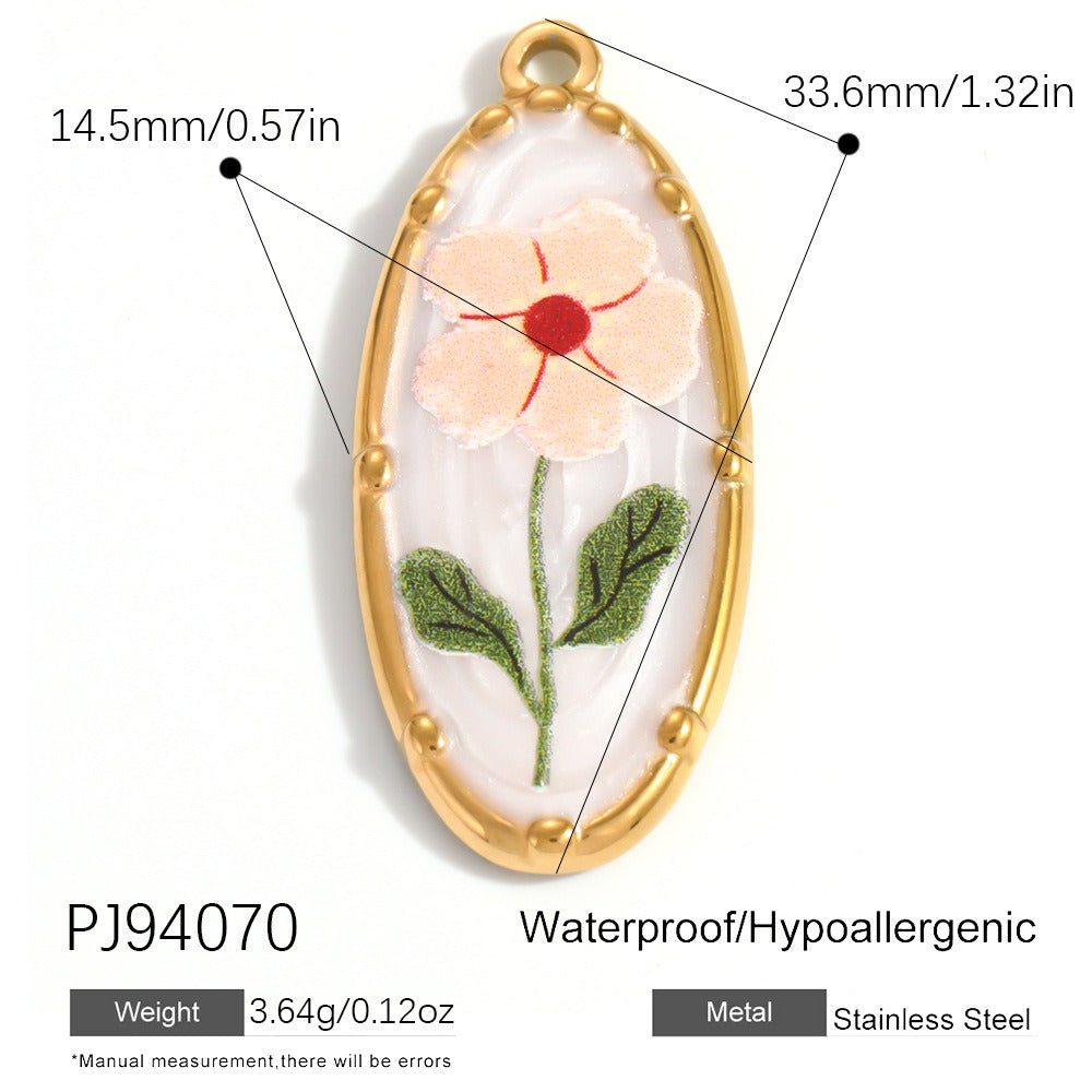 X2292  Stainless Steel Gold Plated Rose Wind Chime Strawberry Sunflower Daisy Cat Pendant, DIY Accessories for Bracelet Necklace Earrings