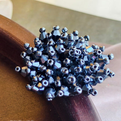 X2413 Hand Wrapped Crystal Glass Beaded Flower Brooch Core, DIY Craft Accessories Materials for Handmade Bracelet Necklace Earring Jewelry Making Supplies