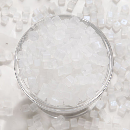 TK187 About 50pcs 7mm square sugar crystal clear glass beads, transparent matte beads, handcrafted DIY jewelry, handcrafted bracelet, necklace, earrings, accessory materials