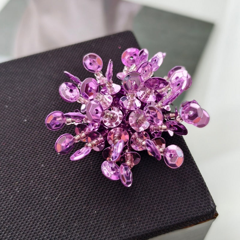 X2411 Hand Woven Color Sequins Flower Half-Finished Beads, DIY Craft Accessories Supplies for Handmade Bracelet Necklace Earring Jewelry Making