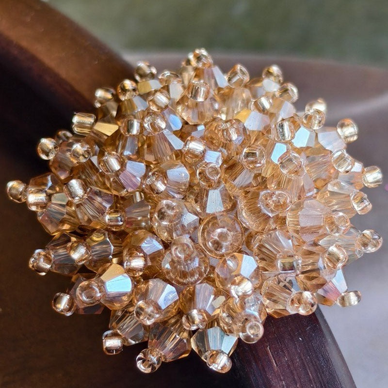 X2413 Hand Wrapped Crystal Glass Beaded Flower Brooch Core, DIY Craft Accessories Materials for Handmade Bracelet Necklace Earring Jewelry Making Supplies
