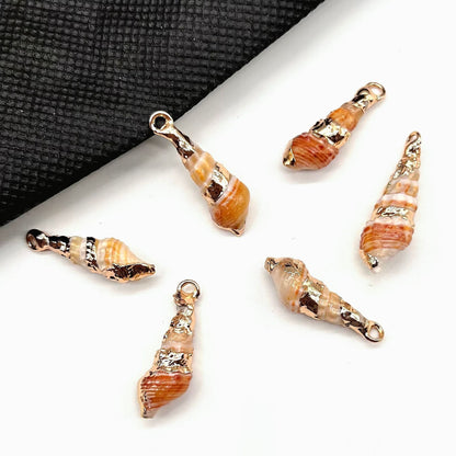 X2293 Natural sea shell with gold-gilded edges pendant for DIY handmade bracelet, necklace, earrings or other decorative accessories. Material: Natural sea shell