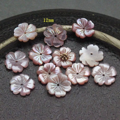 X2430 8/10/12/15 Pure natural shell carved peach blossom DIY bracelet, necklace, ancient-style earrings, brooches. Materials package, accessories