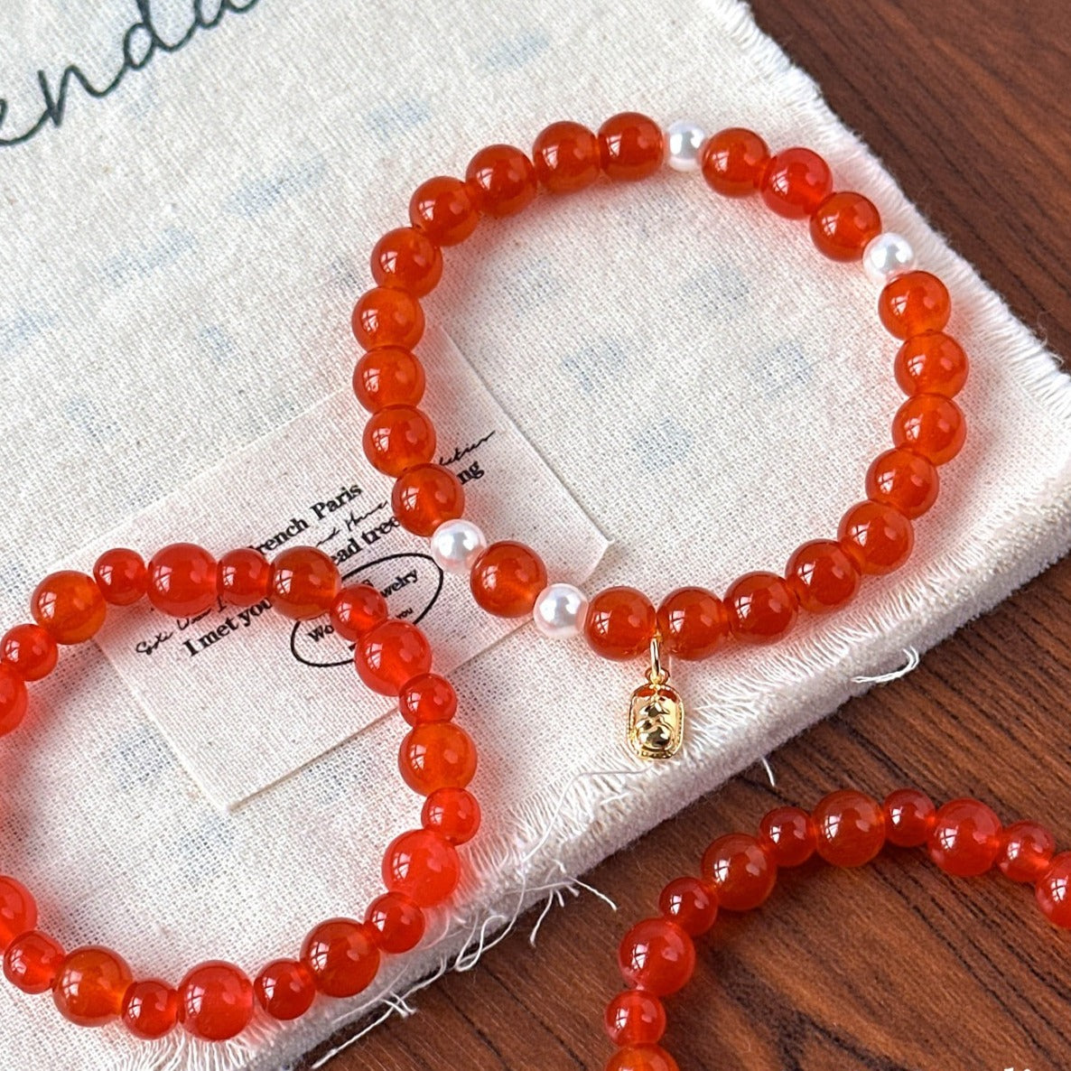 TK99 10pcs  natural stone red agate red 4/6mm through-hole drop beads for handmade string necklaces, bracelets, DIY accessories, material