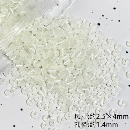 TK86 Approx 10g Rainbow Donut Shaped High Quality Wire Cut Cat Eye Glass Beads & Pearl Beads, DIY Handmade Bracelet Jewelry Making Accessories