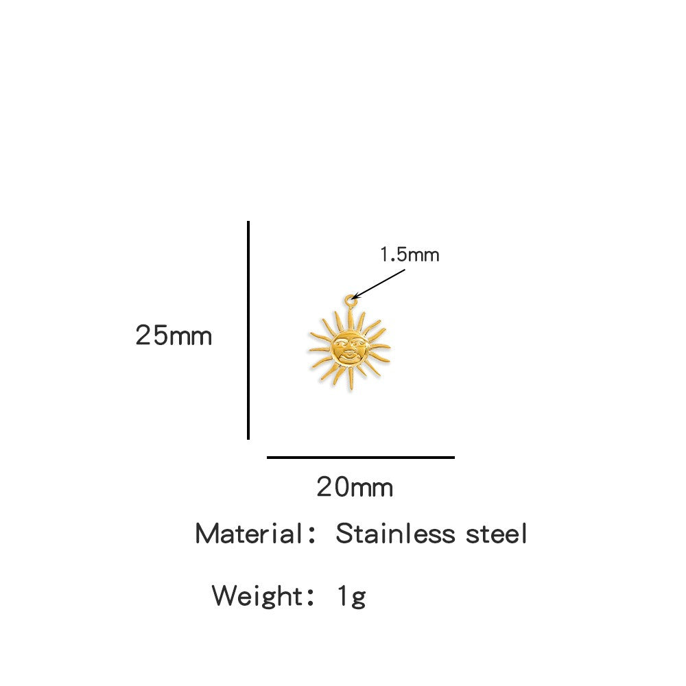 X2011  Stainless Steel Sun &amp; Flower Charms, Gold/Silver Plated Pendants for DIY Jewelry Making