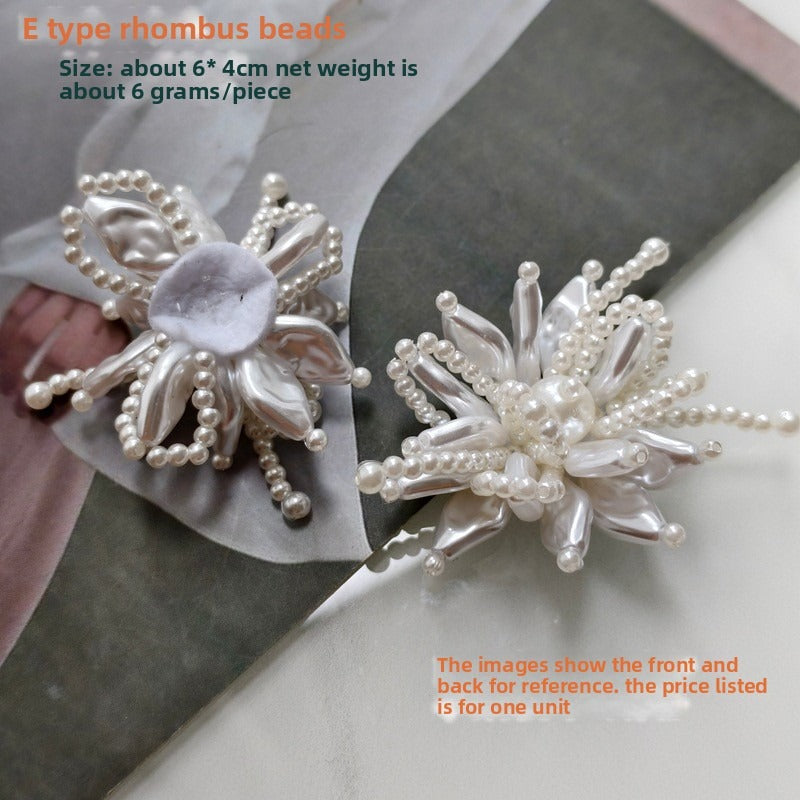 X2441 Pearl Sequins & Handmade Flower Applique Decorative Charms | DIY Bracelets Necklaces Earrings Hair Clips Clothing Bag Accessories