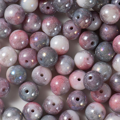 X2417 20Pcs Dragon Pattern Ice Cream Cracked Glass Beads 6/8/10mm Round Spacer Beads DIY Jewelry Making Charms
