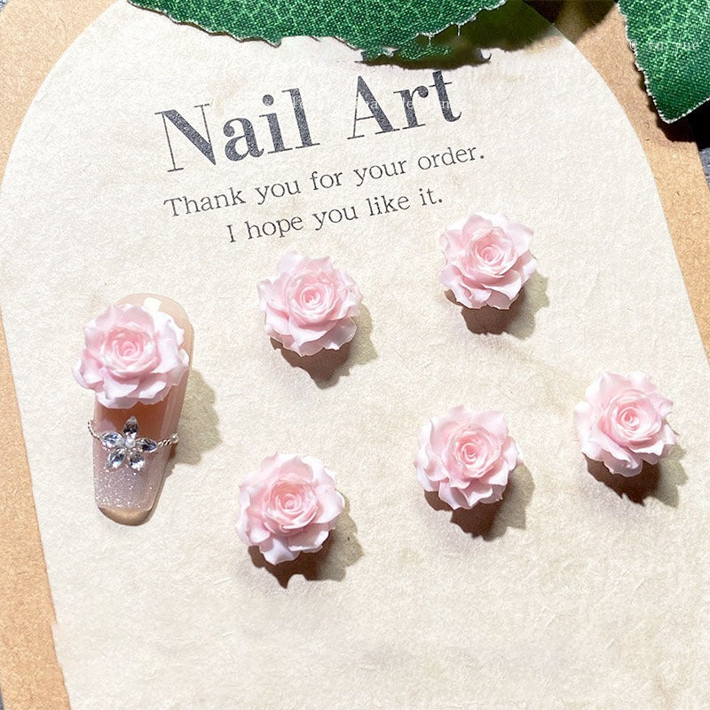X2645 10Pcs 3D True‑Love Rose Solid Color Resin Soft Rubber Flowers, DIY Craft Materials for Ancient‑Style Hairpin, Hair Clip, Bracelet, Necklace, Earring & Nail Art Accessories