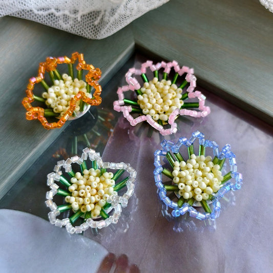 X2419 Hand Woven Beaded 3D Sunflower Flower Semi-finished Parts, DIY Accessories for Bracelets, Necklaces, Brooches & Earrings, Jewelry Making Supplies