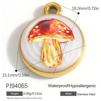 X2292  Stainless Steel Gold Plated Rose Wind Chime Strawberry Sunflower Daisy Cat Pendant, DIY Accessories for Bracelet Necklace Earrings