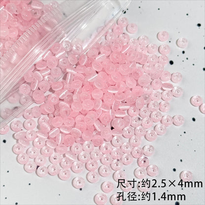 TK86 Approx 10g Rainbow Donut Shaped High Quality Wire Cut Cat Eye Glass Beads & Pearl Beads, DIY Handmade Bracelet Jewelry Making Accessories