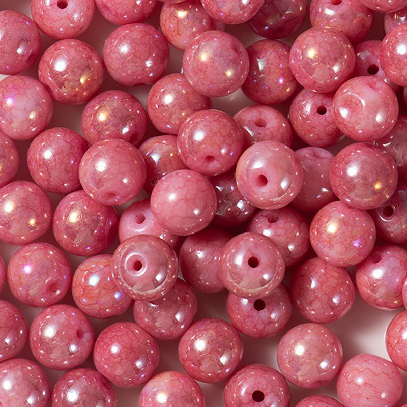 X2417 20Pcs Dragon Pattern Ice Cream Cracked Glass Beads 6/8/10mm Round Spacer Beads DIY Jewelry Making Charms