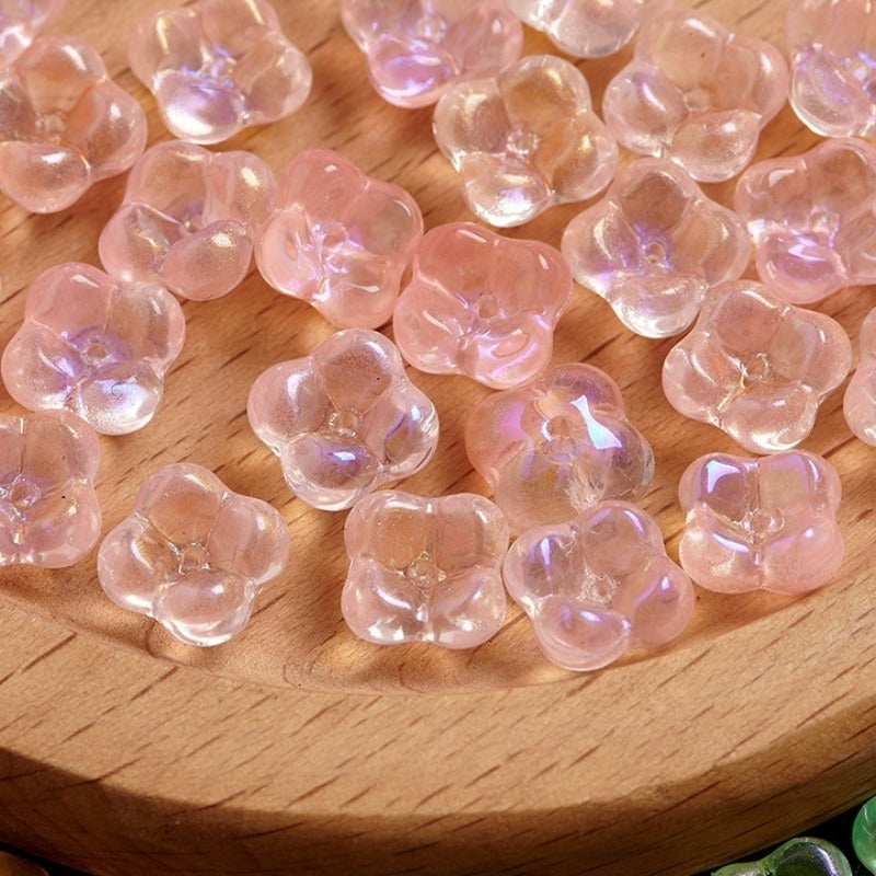 TK186 10pcs Osmanthus flower with holes, 10mm glass beads, handmade DIY jewelry, bracelet, necklace, earrings, accessories, material