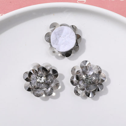 X2323 Double Layer Shiny Rhinestone Flower Charms Multi Color DIY Base for Earrings Rings Brooch Craft Supplies Bulk Wholesale