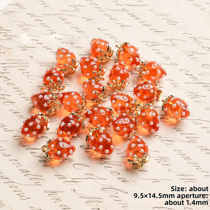X2442 Cute Rhinestone Pearl 3D Strawberry Pendants, Large & Medium Size, DIY Handmade Accessories for Bracelets, Necklaces, Earrings & Phone Charms