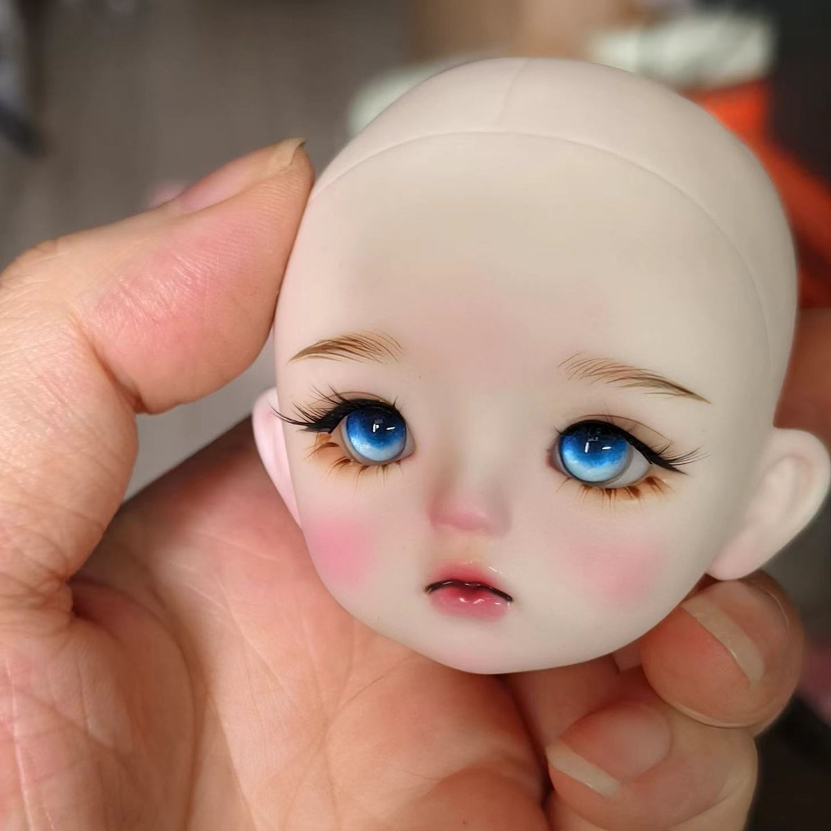 BJD611 20 Days Pre‑order  Suitable for supermodel body is an MJD Doll | 1/6 Hand Painted Makeup Doll Head, Vinyl Realistic Finished Head, Openable Cap with 10mm Eyes for MJD, In Stock, Worldwide Shipping