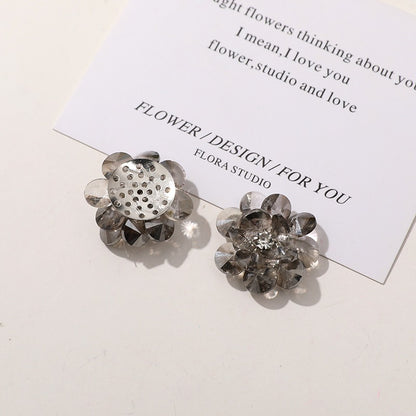 X2323 Double Layer Shiny Rhinestone Flower Charms Multi Color DIY Base for Earrings Rings Brooch Craft Supplies Bulk Wholesale