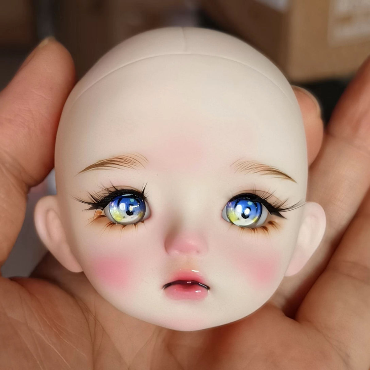 BJD611 20 Days Pre‑order  Suitable for supermodel body is an MJD Doll | 1/6 Hand Painted Makeup Doll Head, Vinyl Realistic Finished Head, Openable Cap with 10mm Eyes for MJD, In Stock, Worldwide Shipping