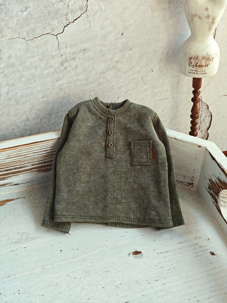 BJD592 30 Days Preorder Suitable for OB22, OB24, BJD, Blythe, Azone Doll | Vintage Washed Linen Rolled Edge Casual Pants & Long Sleeve T-shirt, Classic Outfit, Worldwide Shipping