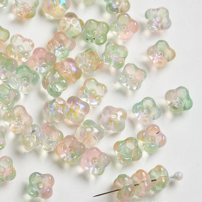 TK186 10pcs Osmanthus flower with holes, 10mm glass beads, handmade DIY jewelry, bracelet, necklace, earrings, accessories, material