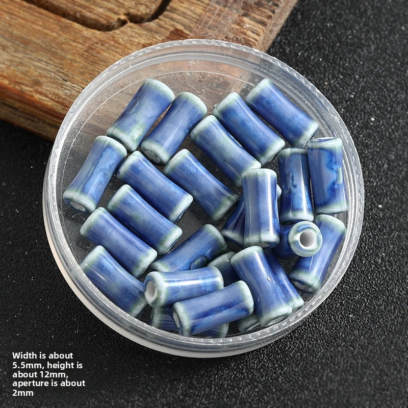 TK172 5Pcs Each pack contains 5 ceramic beads. Colorful High-Temperature Ceramic Bamboo Joint Tube Pearl Beads DIY Handmade Bracelet Necklace Earrings Jewelry Making Accessories Craft Supplies