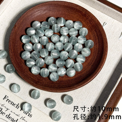 TK18 10Pcs 10mm Cat Eye Gradient Multicolor Round Acrylic Beads, DIY Handmade Bracelet Necklace Jewelry Making Accessories